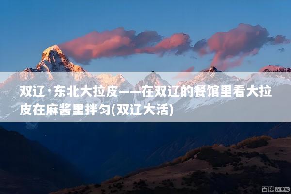 双辽·东北大拉皮——在双辽的餐馆里看大拉皮在麻酱里拌匀(双辽大活)